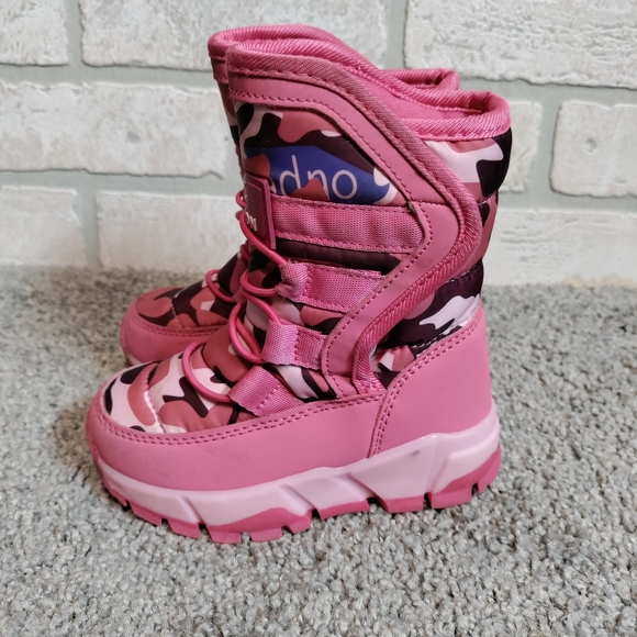Fashion Girls Infant Pink Camo Winter Boots Size 2 - Picture 3 of 10